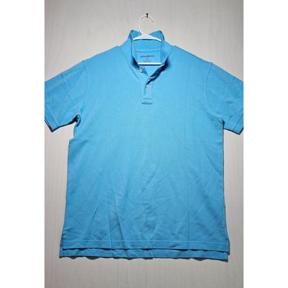 Eddie Bauer Polo Shirt Men’s Large Blue Casual Short Sleeve New Without Tags